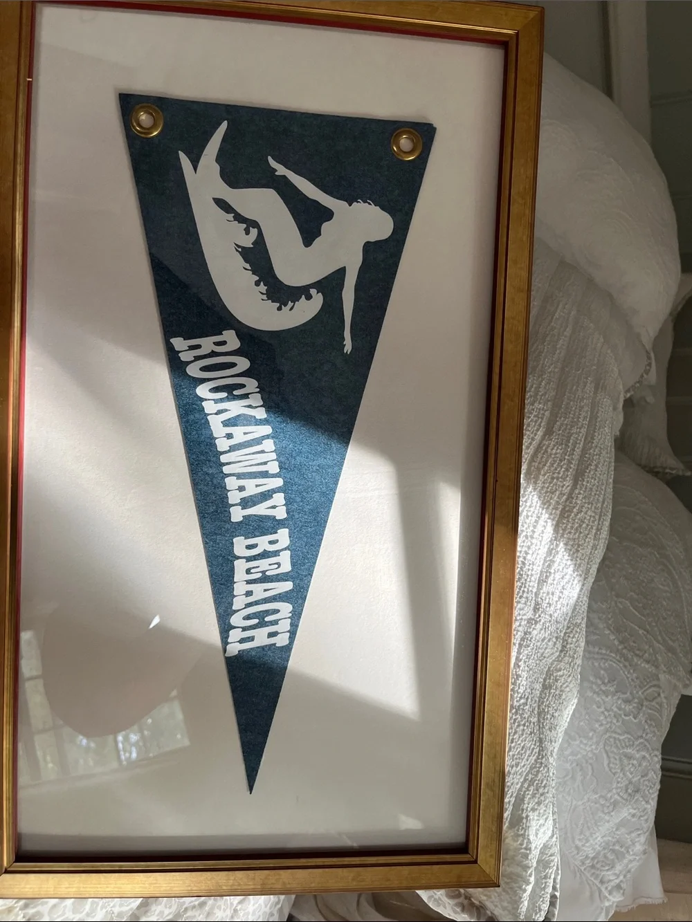 Tretorn Navy and White Rockaway Beach Pennant Wall Art
